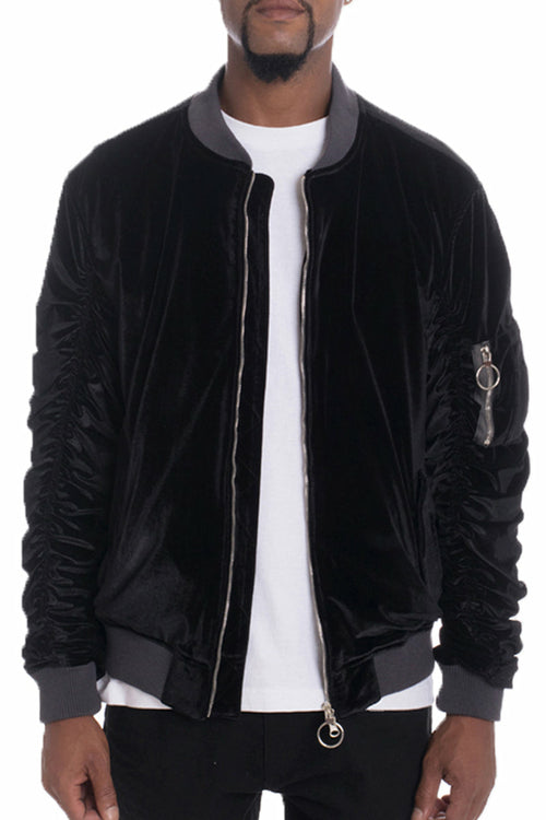 Chaqueta Bomber Velvet Negra