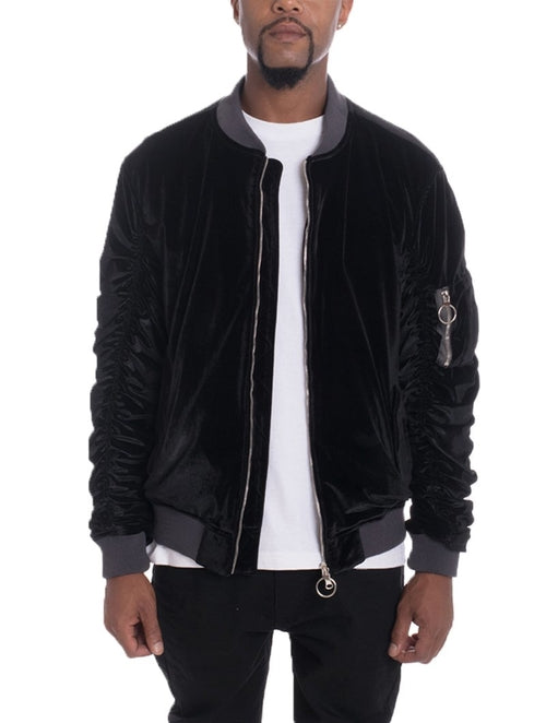 Chaqueta Bomber Velvet Negra
