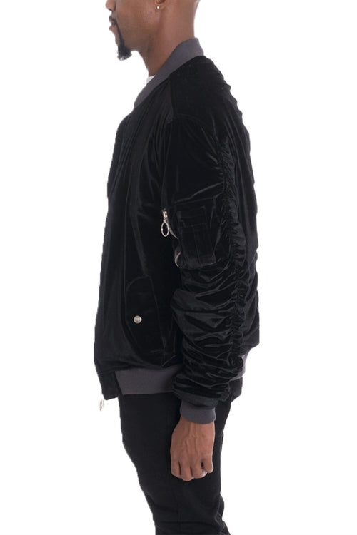 Chaqueta Bomber Velvet Negra