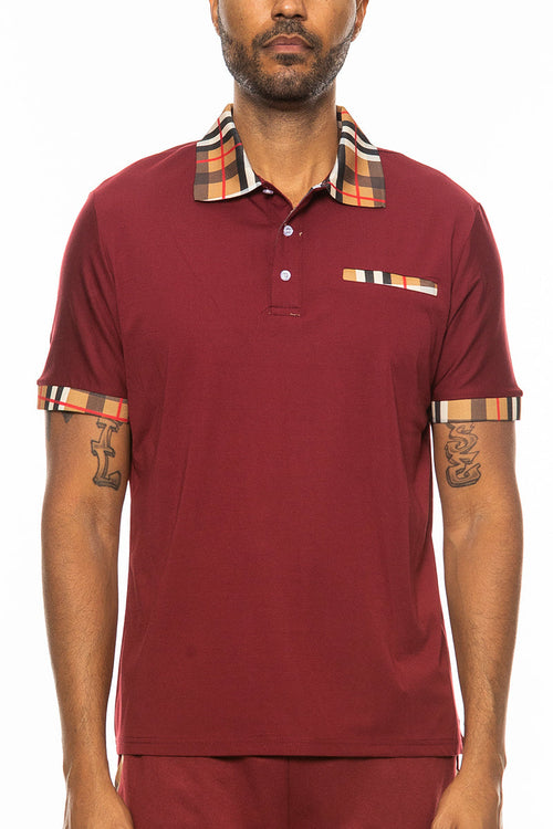 Polo Elegancia Cuadros Beige