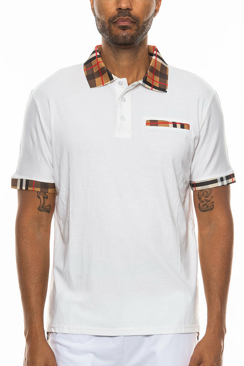 Polo Elegancia Cuadros Beige