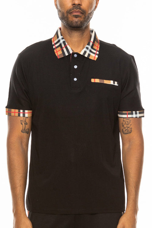 Polo Elegancia Cuadros Beige