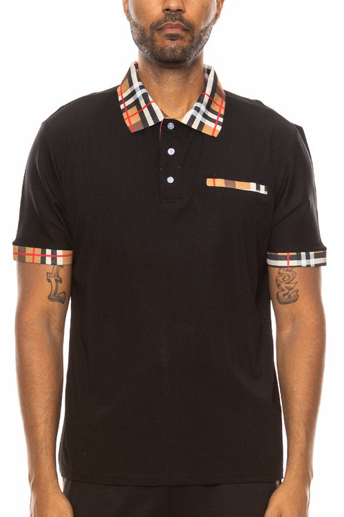 Polo Elegancia Cuadros Beige